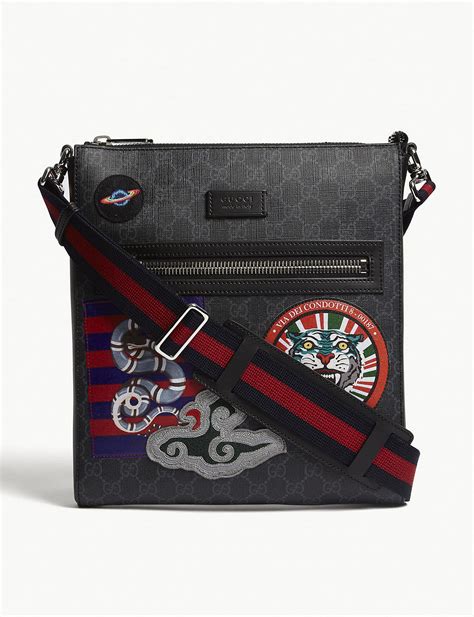 small gucci messenger bag|gucci messenger bag with patches.